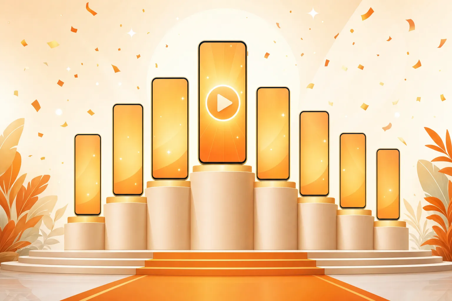 Ranked podium of AI UGC tool interfaces showing avatar video ads with price tags, best platforms compared side by side
