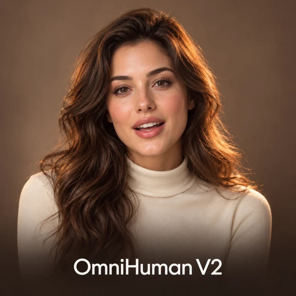 OmniHuman V2 — a premium close-up portrait speaking to camera