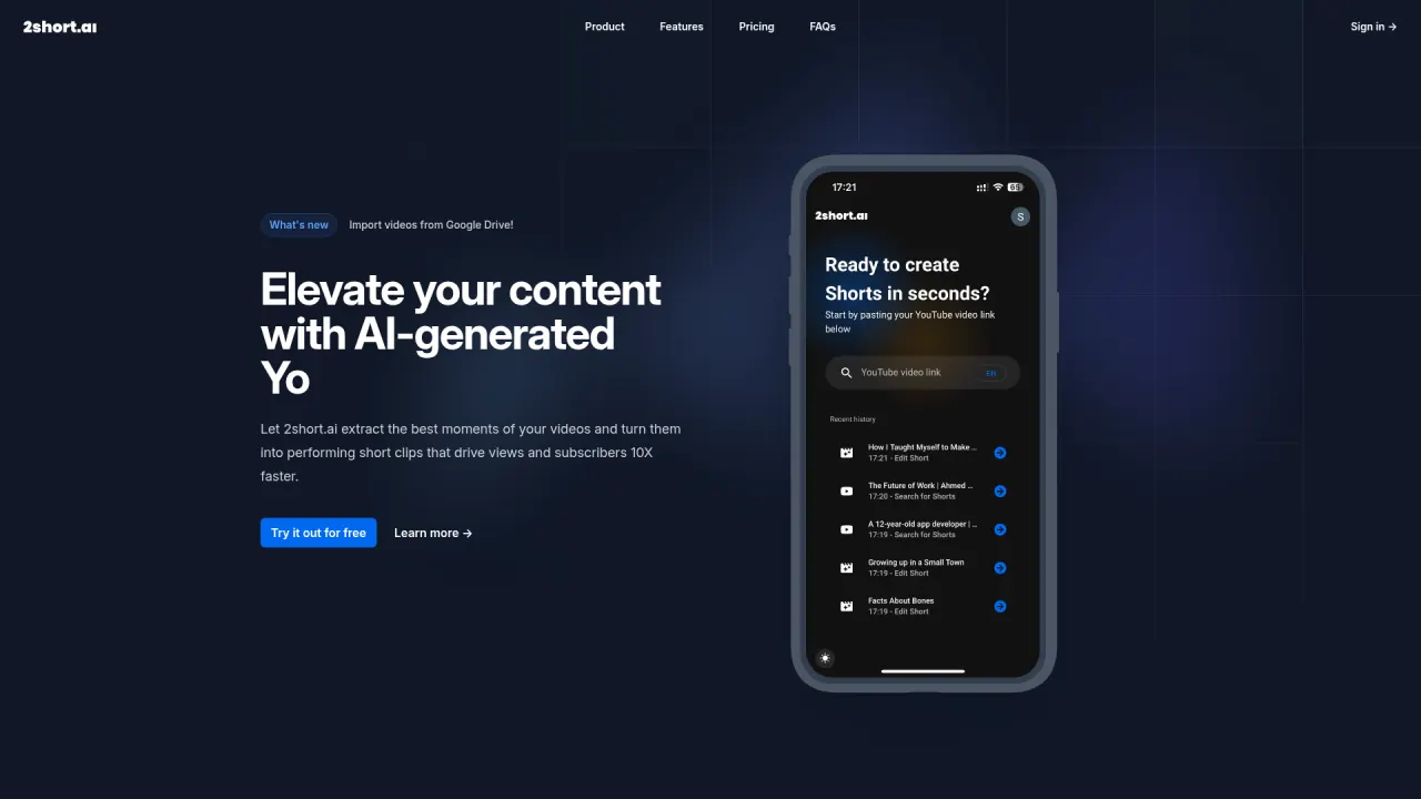 2short.ai screenshot