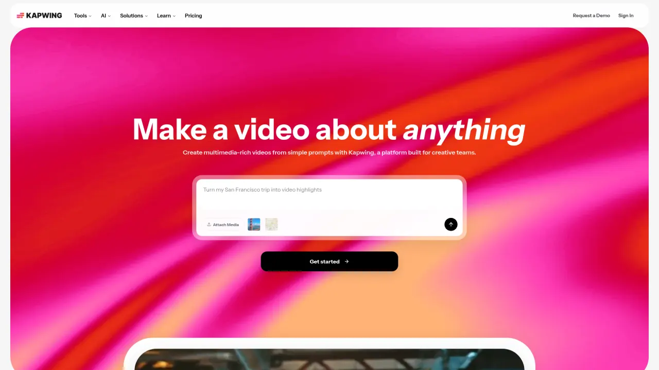 Kapwing homepage screenshot
