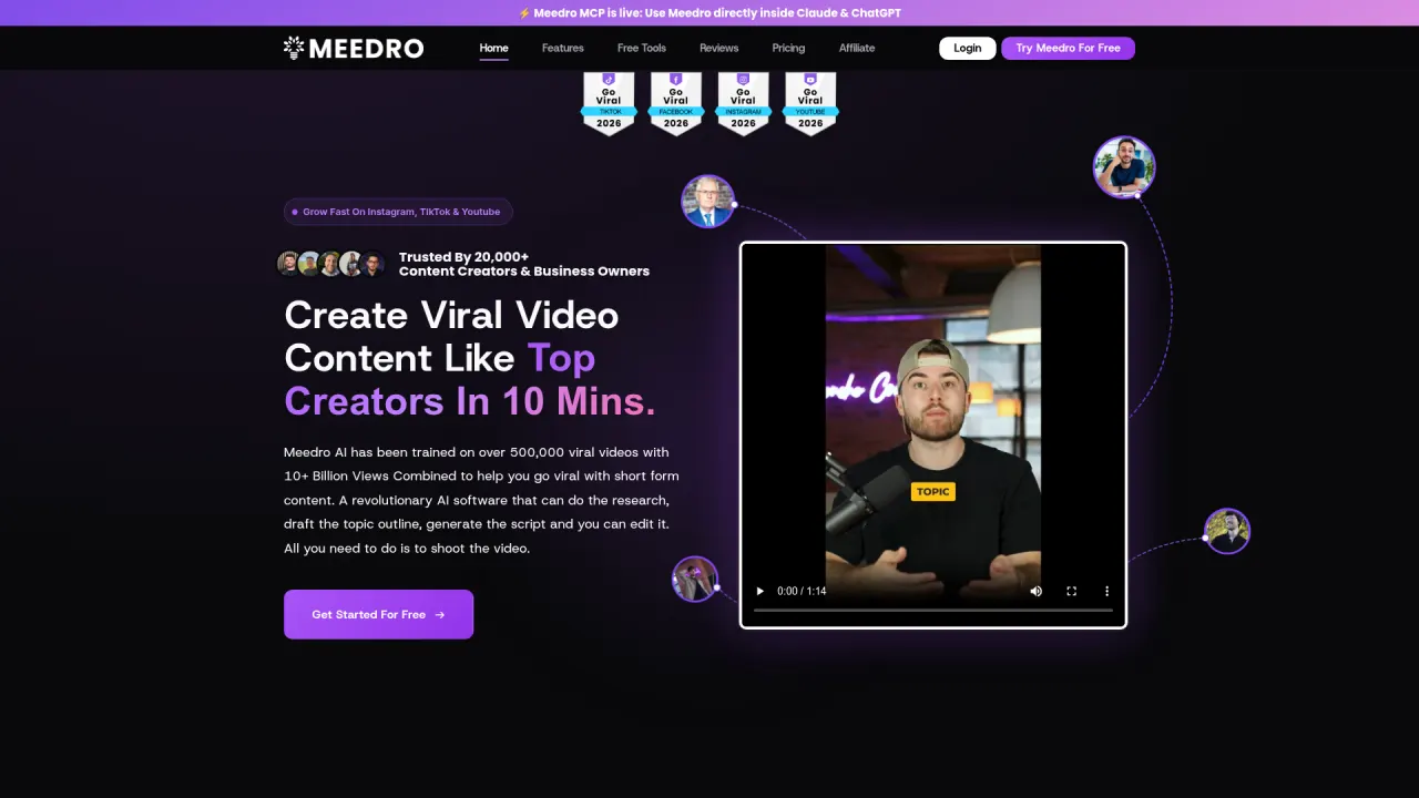 Meedro AI homepage screenshot
