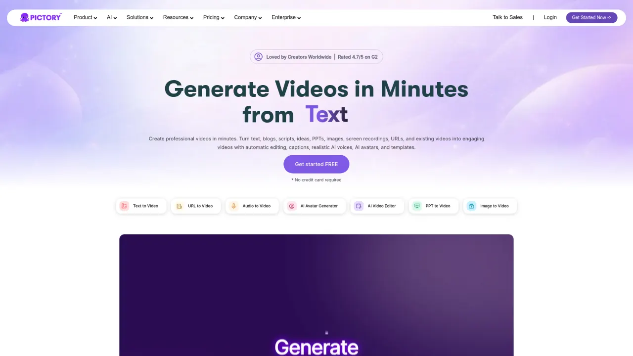 Pictory screenshot