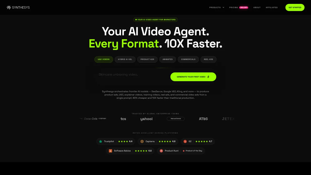 Synthesys homepage screenshot